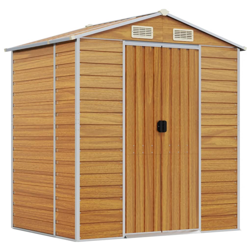Vidaxl Garden Shed 191x130x198 cm verzinkter Stahl hellbraun