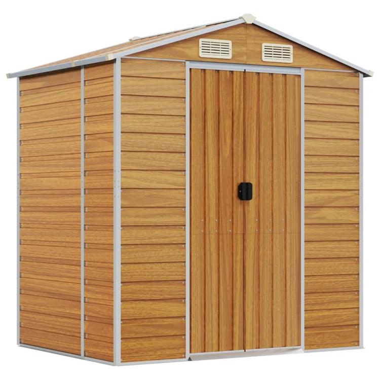Vidaxl Garden Shed 191x130x198 cm verzinkter Stahl hellbraun