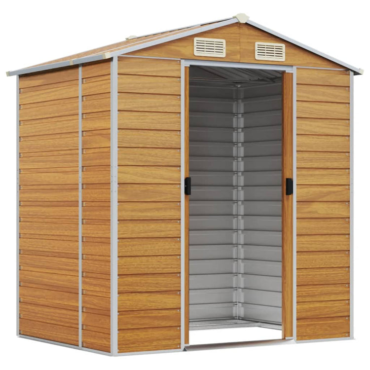 Vidaxl Garden Shed 191x130x198 cm verzinkter Stahl hellbraun
