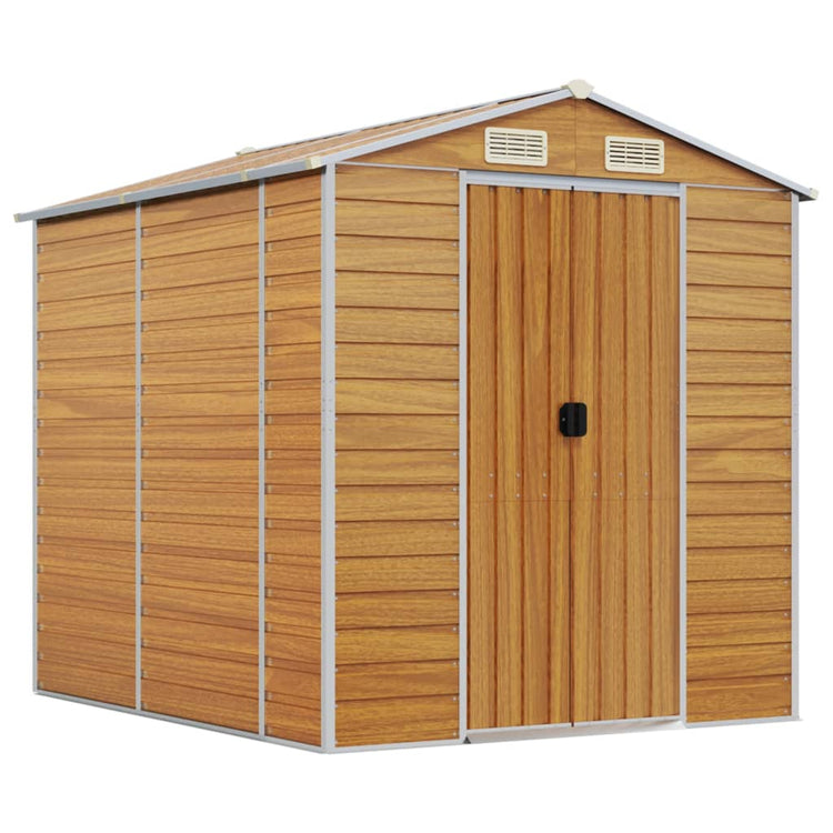 Vidaxl Garden Shed 191x215x198 cm verzinktes Stahl hellbraun
