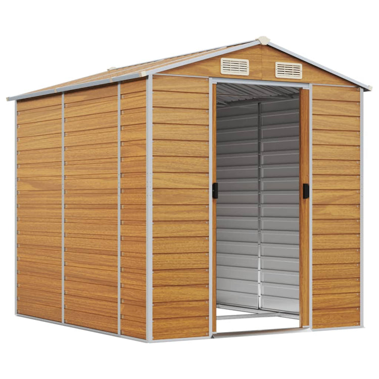 Vidaxl Garden Shed 191x215x198 cm verzinktes Stahl hellbraun