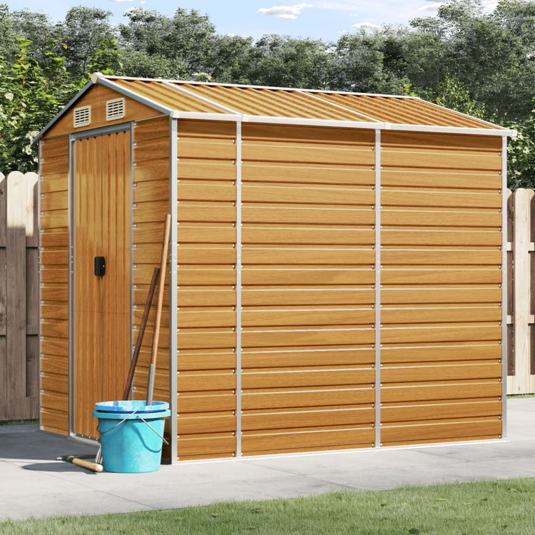 Vidaxl Garden Shed 191x215x198 cm verzinktes Stahl hellbraun