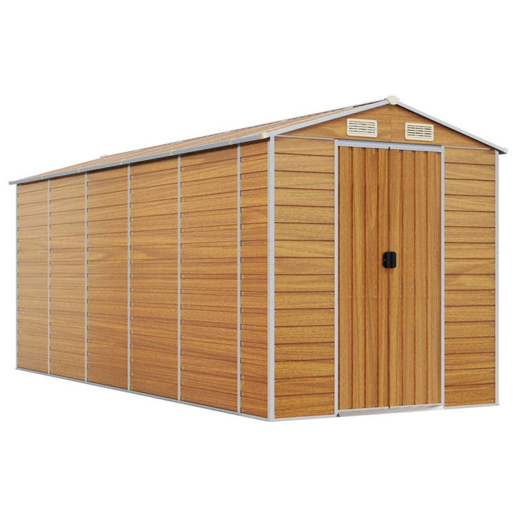 Vidaxl Garden Shed 191x470x198 cm verzinktes Stahl hellbraun