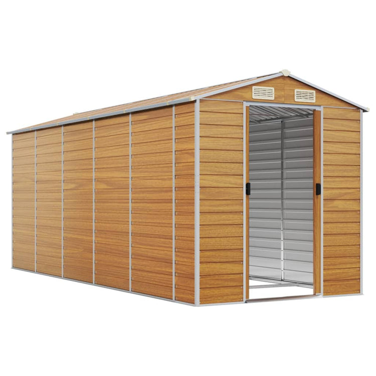 Vidaxl Garden Shed 191x470x198 cm verzinktes Stahl hellbraun