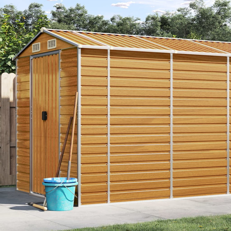 Vidaxl Garden Shed 191x470x198 cm verzinktes Stahl hellbraun