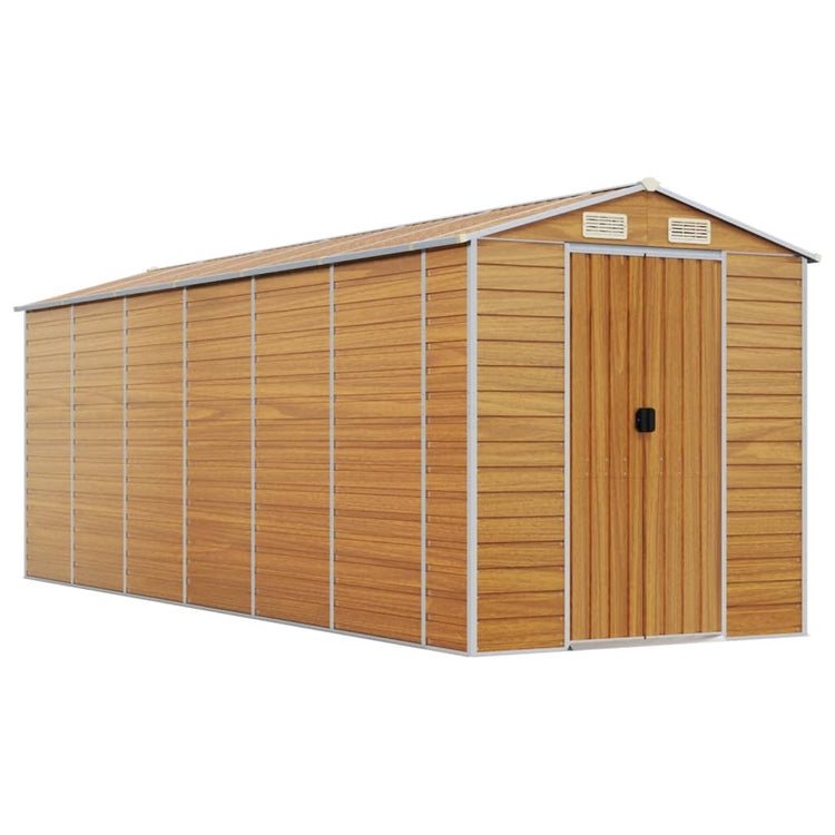 Vidaxl Garden Shed 191x555x198 cm verzinktes Stahl hellbraun