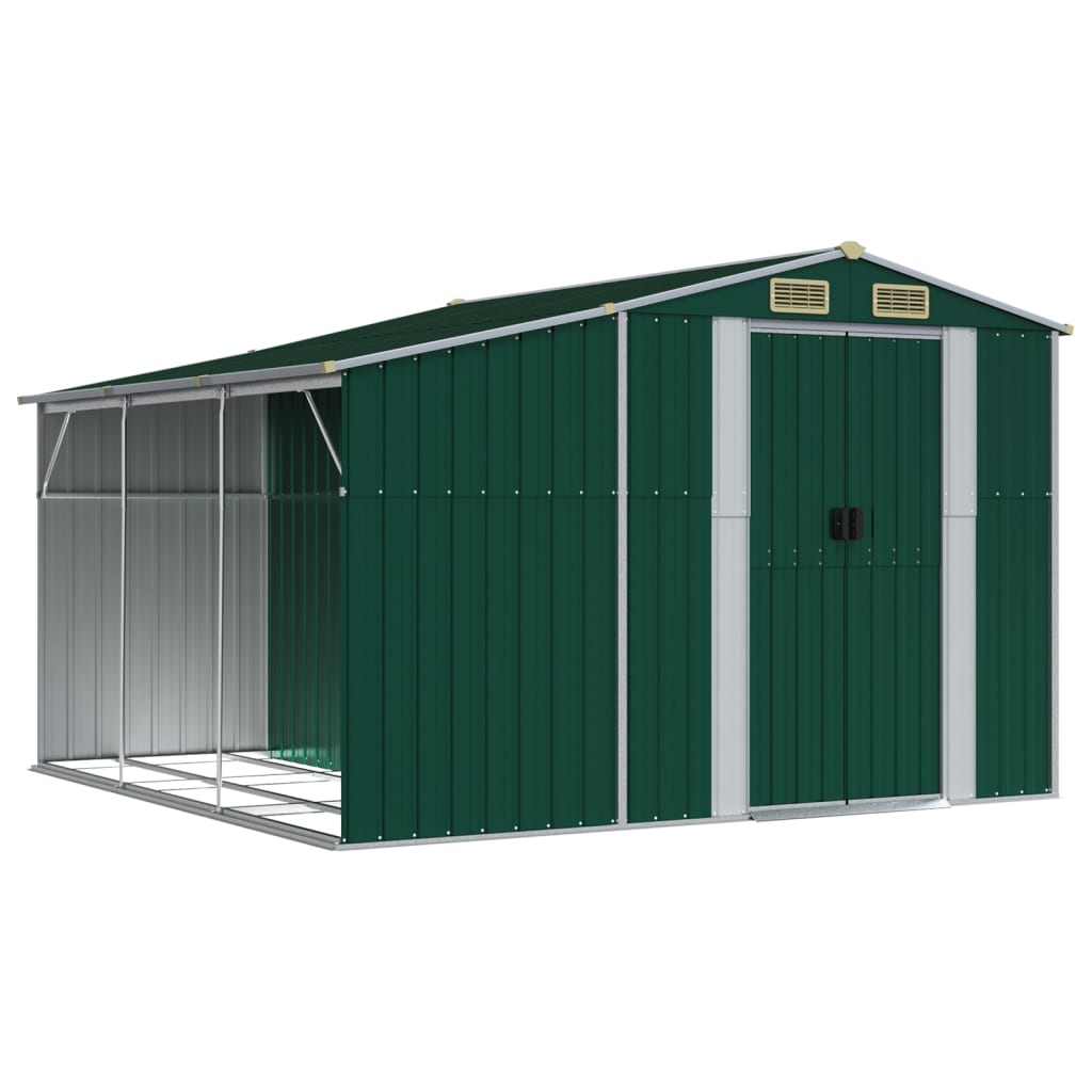 Vidaxl Garden Shed 277x279x179 cm verzinkter Stahlgrün