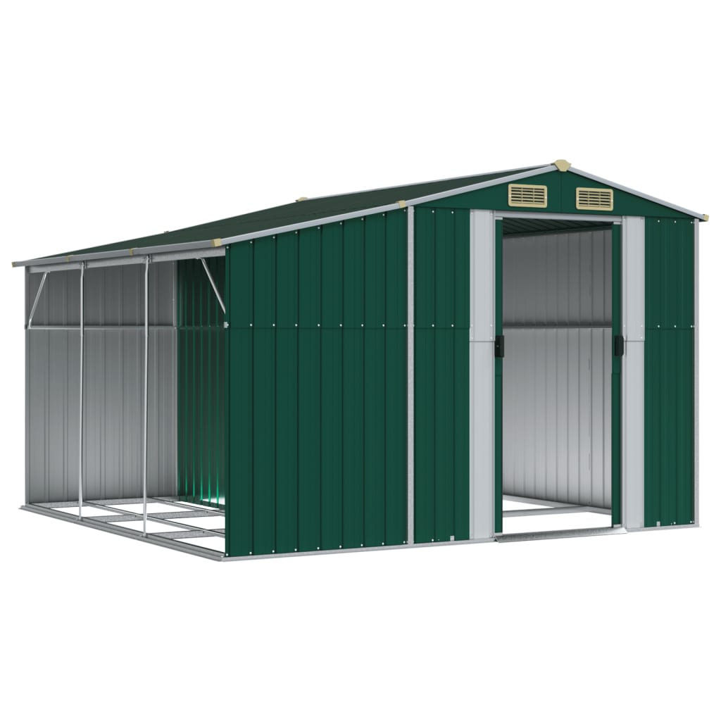 Vidaxl Garden Shed 277x279x179 cm verzinkter Stahlgrün