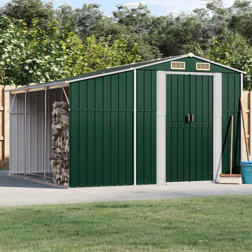 Vidaxl Garden Shed 277x279x179 cm verzinkter Stahlgrün