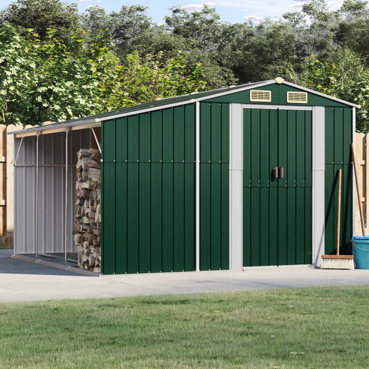 Vidaxl Garden Shed 277x279x179 cm verzinkter Stahlgrün