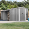Vidaxl Garden Shed 277x365.5x179 cm verzinkter Stahl grau
