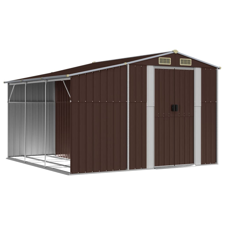Vidaxl Garden Shed 277x279x179 cm verzinkter Stahlbraun