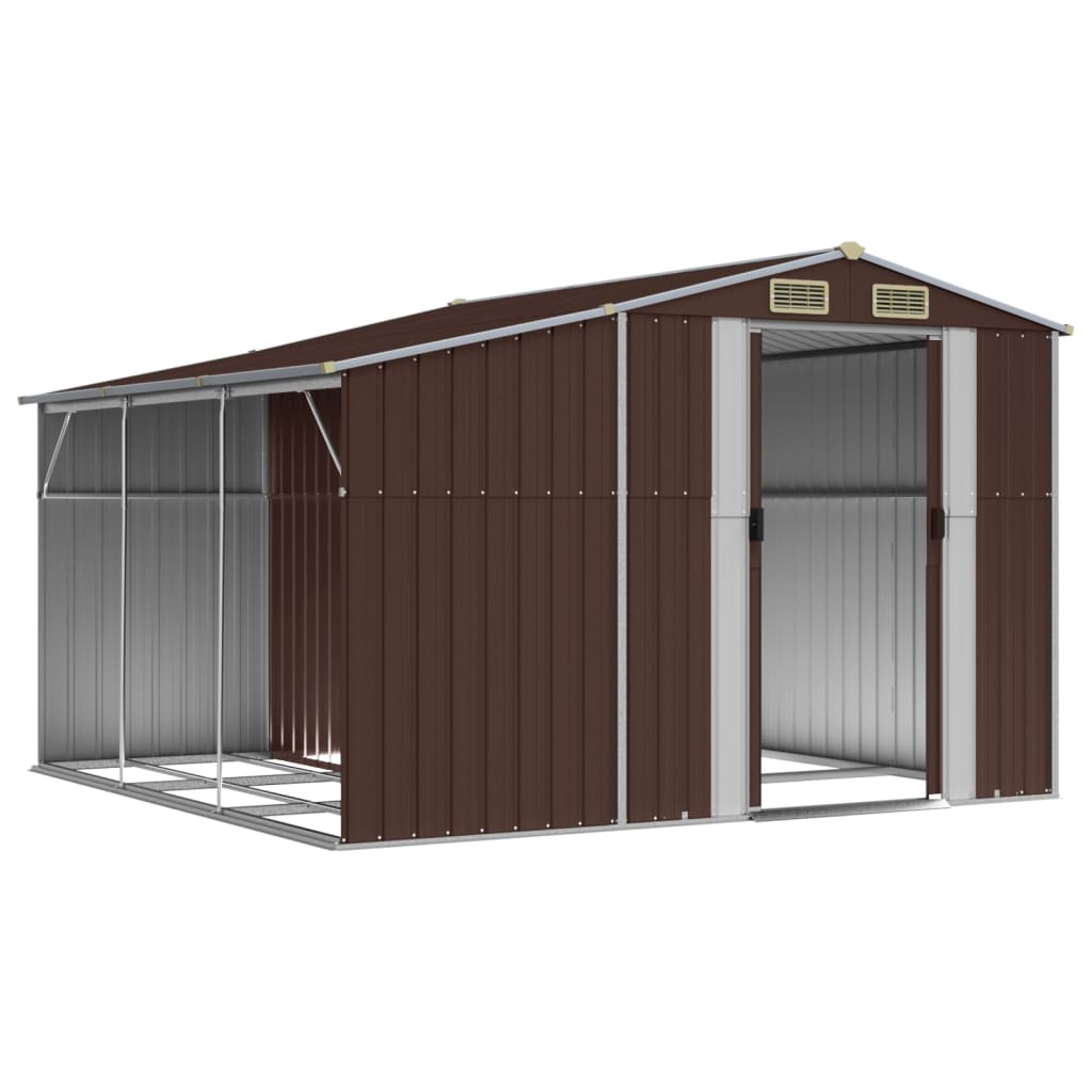 Vidaxl Garden Shed 277x279x179 cm verzinkter Stahlbraun