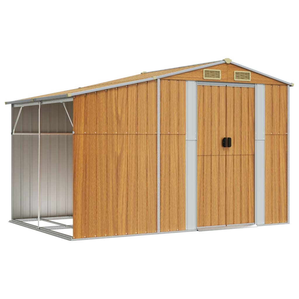 Vidaxl Garden Shed 277x192.5x179 cm verzinktes Stahl hellbraun