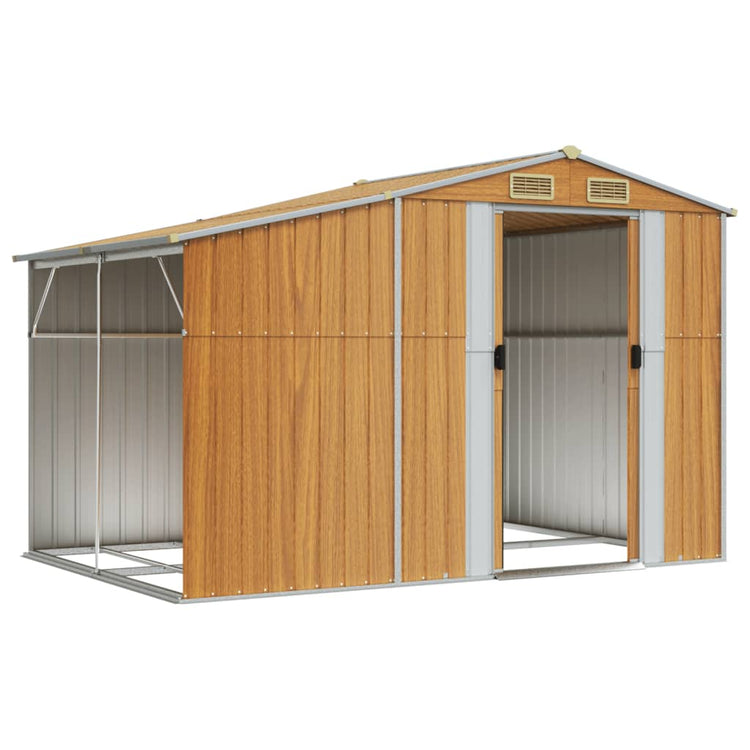 Vidaxl Garden Shed 277x192.5x179 cm verzinktes Stahl hellbraun