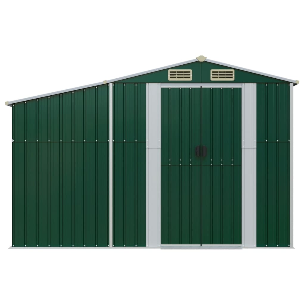 Vidaxl Garden Shed 277x93x179 cm verzinkter Stahlgrün