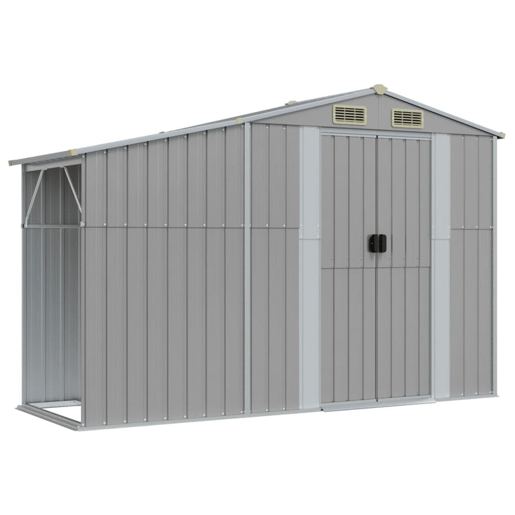 Vidaxl Garden Shed 277x93x179 cm verzinkter Stahl grau