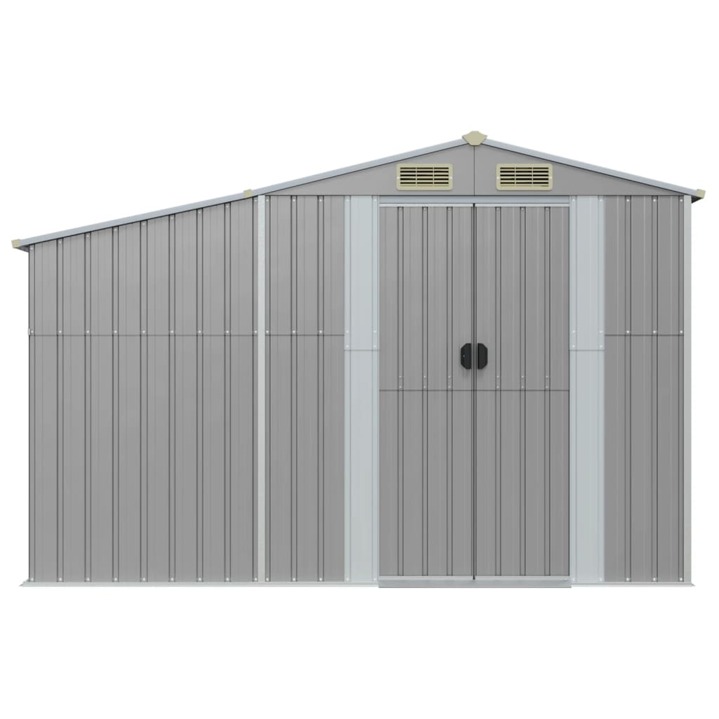 Vidaxl Garden Shed 277x93x179 cm verzinkter Stahl grau