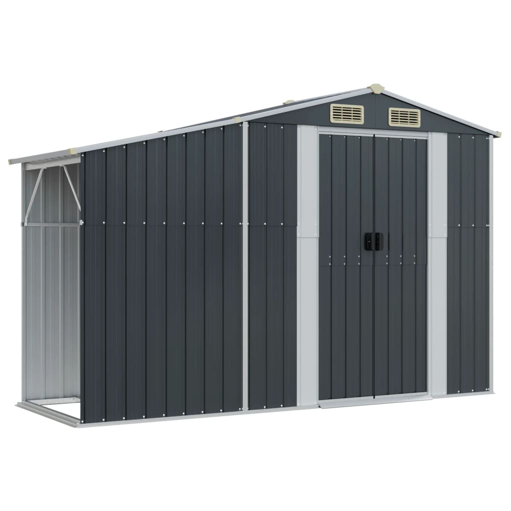 Vidaxl Garden Shed 277x93x179 cm verzinkter Stahl -Anthrazitfarbe