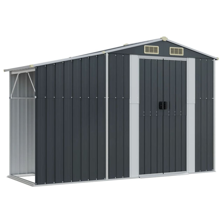 Vidaxl Garden Shed 277x93x179 cm verzinkter Stahl -Anthrazitfarbe