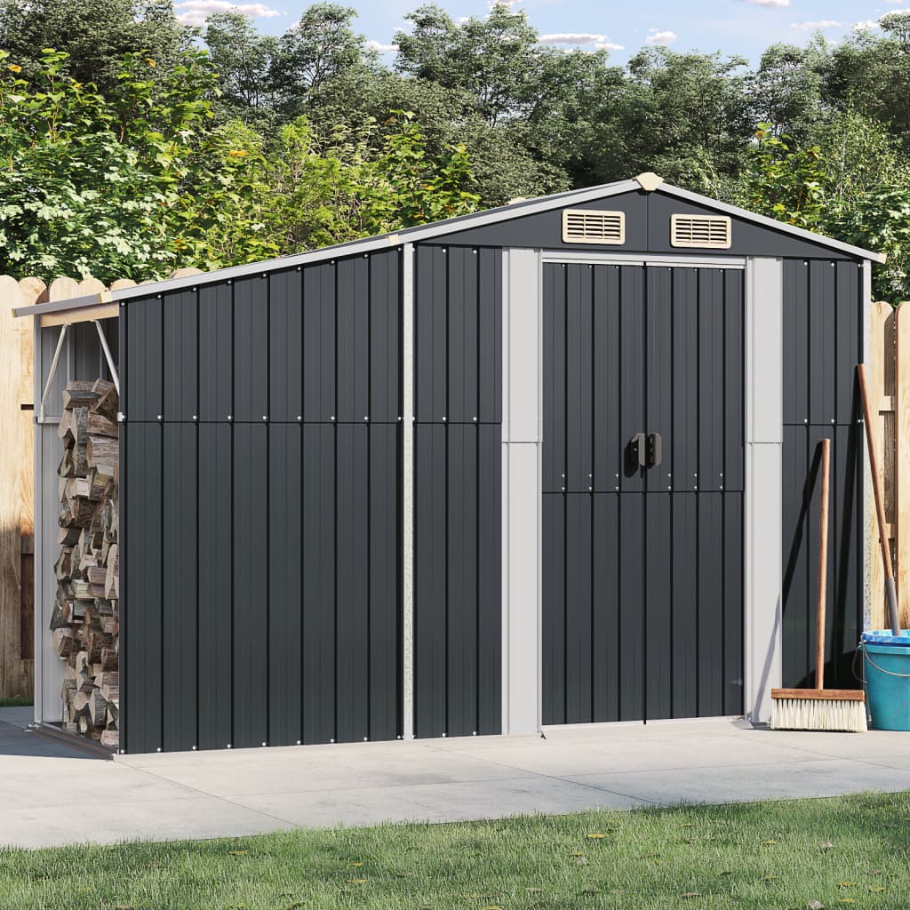 Vidaxl Garden Shed 277x93x179 cm verzinkter Stahl -Anthrazitfarbe