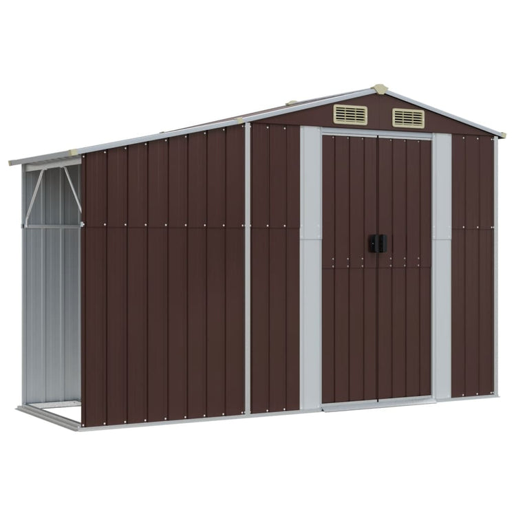 Vidaxl Garden Shed 277x93x179 cm verzinkter Stahl braun