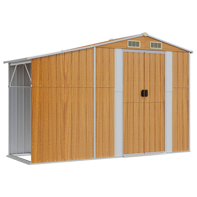Vidaxl Garden Shed 277x93x179 cm verzinkter Stahl braun