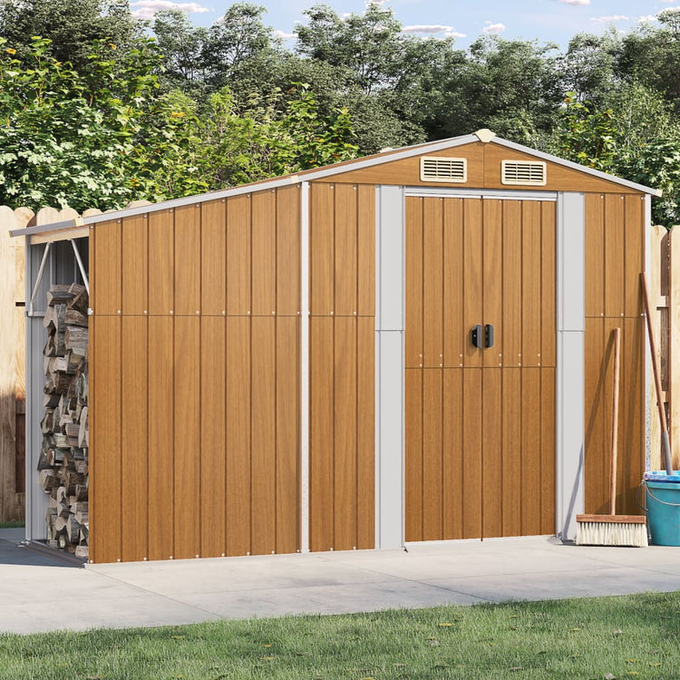 Vidaxl Garden Shed 277x93x179 cm verzinkter Stahl braun