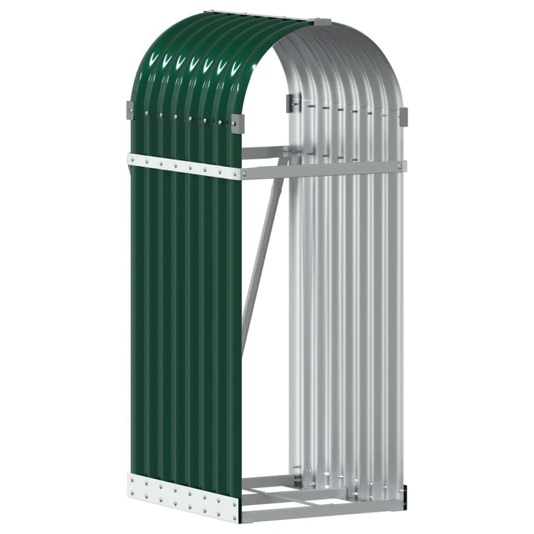 Vidaxl Brennholz Aufbewahrung 40x45x100 cm verzinktes Stahlgrün