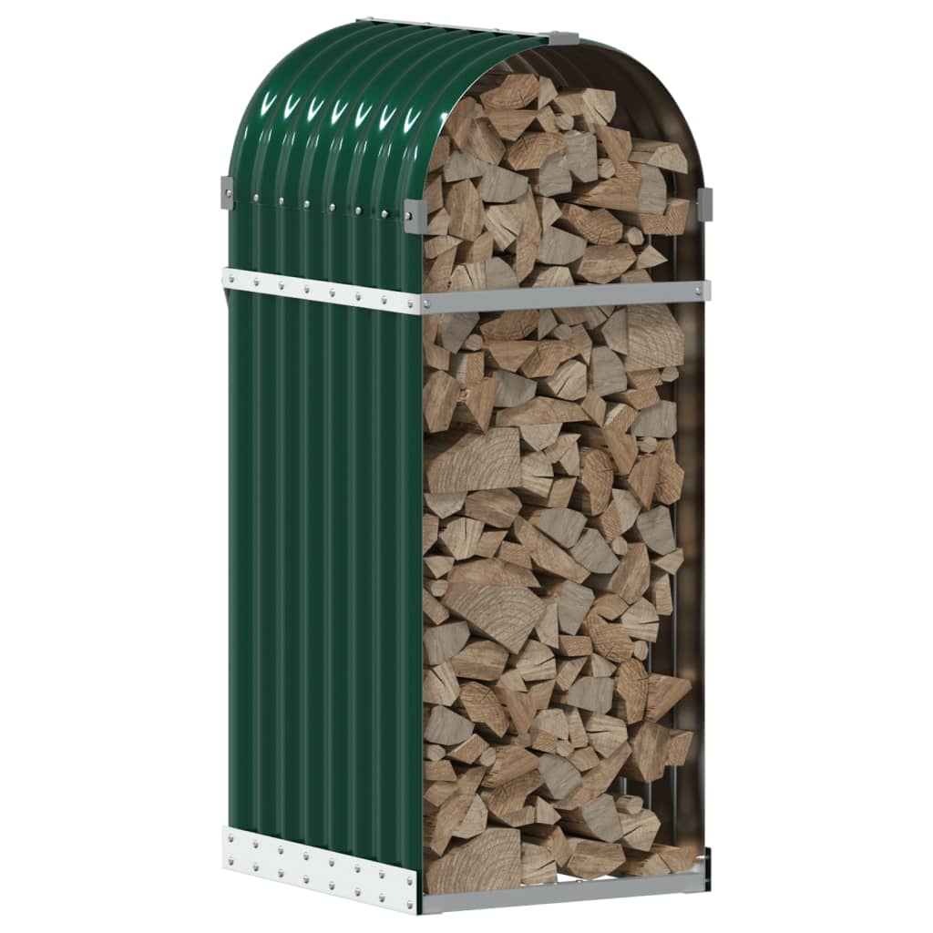 Vidaxl Brennholz Aufbewahrung 40x45x100 cm verzinktes Stahlgrün