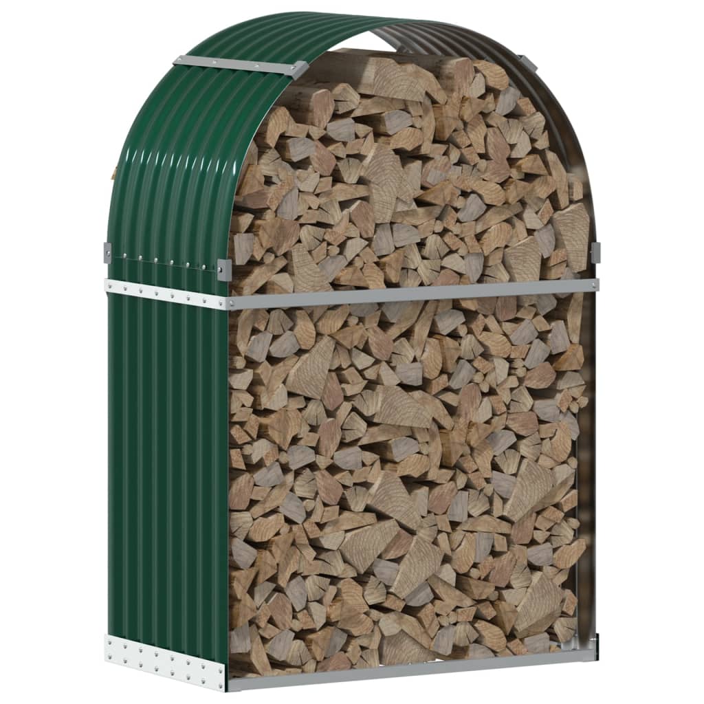 Vidaxl Brennholzlager 80x45x120 cm verzinktes Stahlgrün
