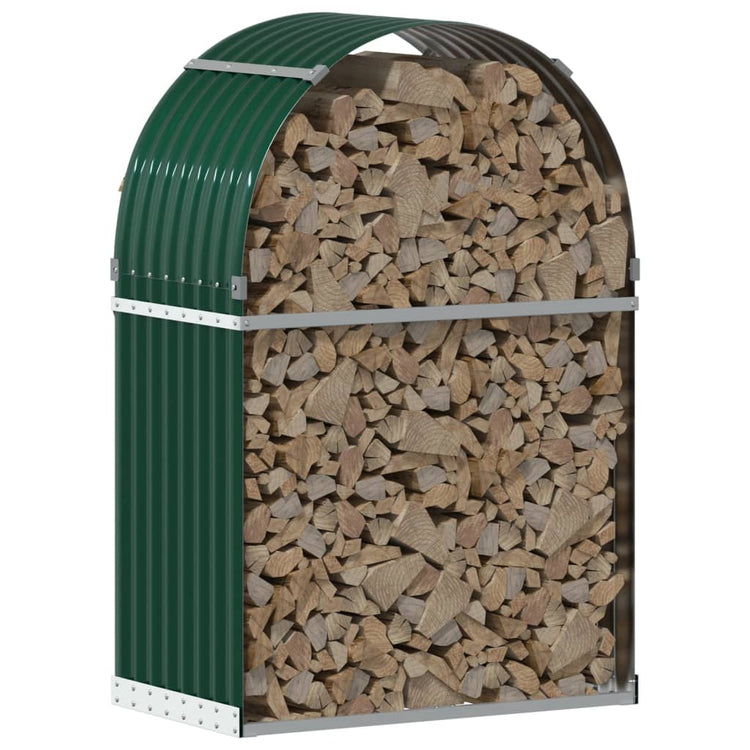 Vidaxl Brennholzlager 80x45x120 cm verzinktes Stahlgrün