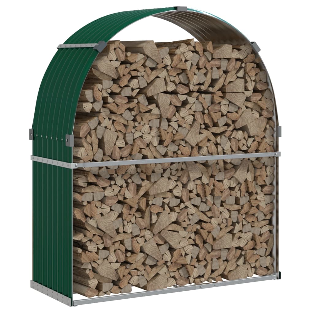 Vidaxl Brennholz Speicher 120x45x140 cm verzinktes Stahlgrün