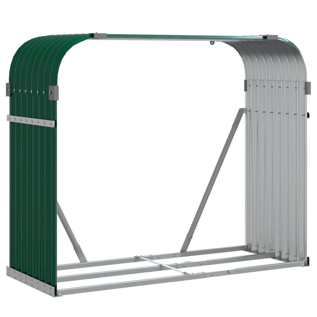 Vidaxl Brennholz Speicher 120x45x100 cm verzinktes Stahlgrün