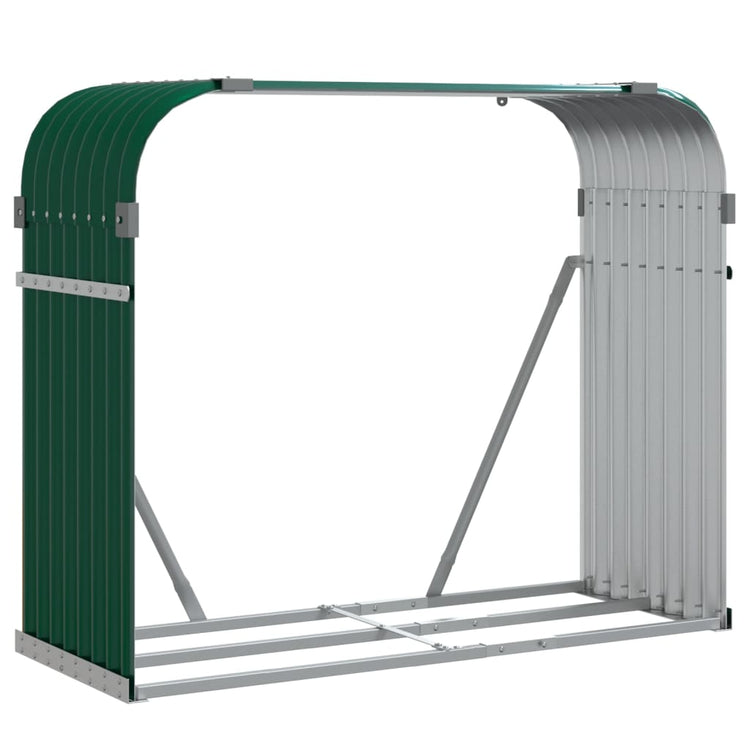 Vidaxl Brennholz Speicher 120x45x100 cm verzinktes Stahlgrün