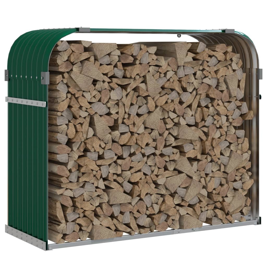 Vidaxl Brennholz Speicher 120x45x100 cm verzinktes Stahlgrün