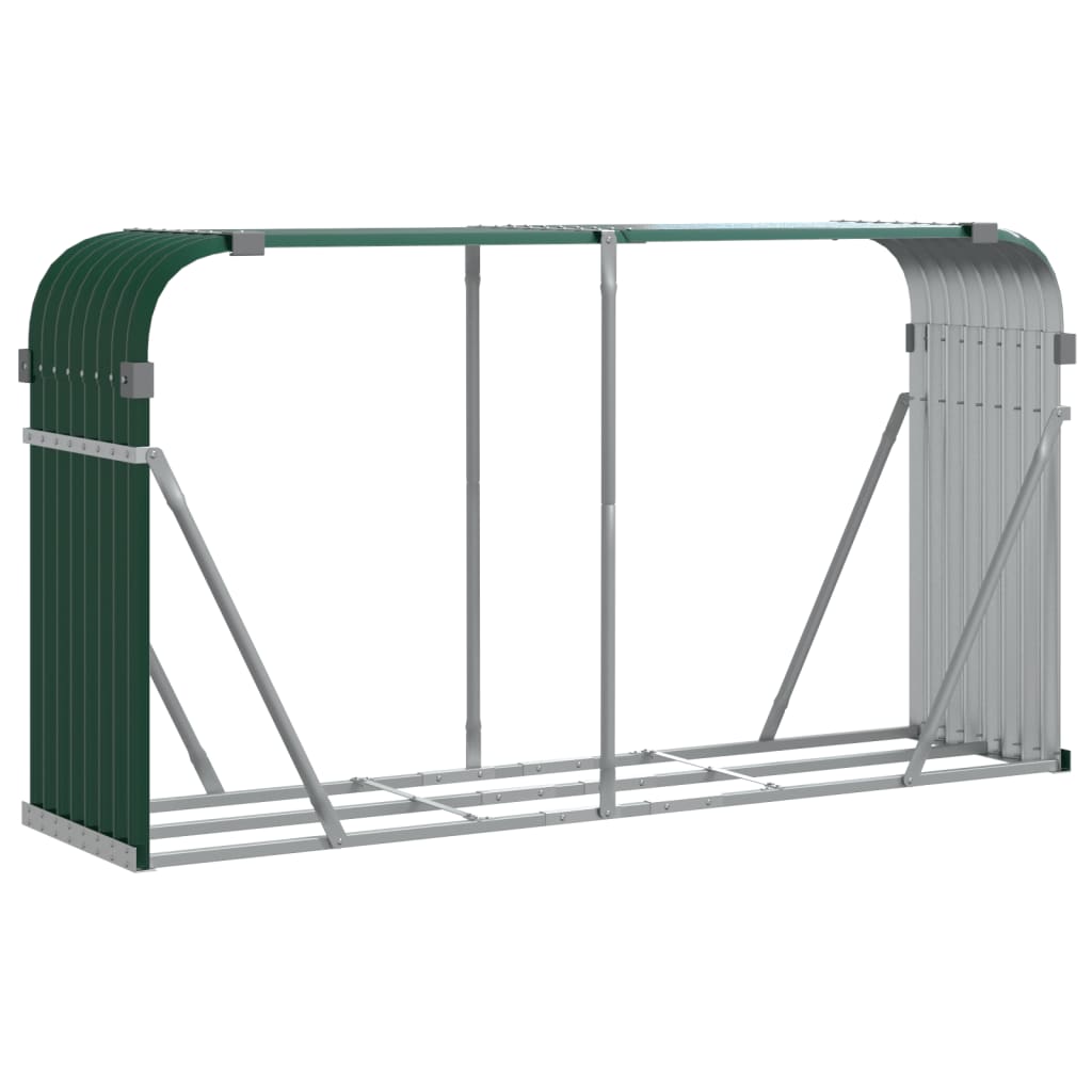 Vidaxl Brennholz Aufbewahrung 234x45x100 cm verzinktes Stahlgrün