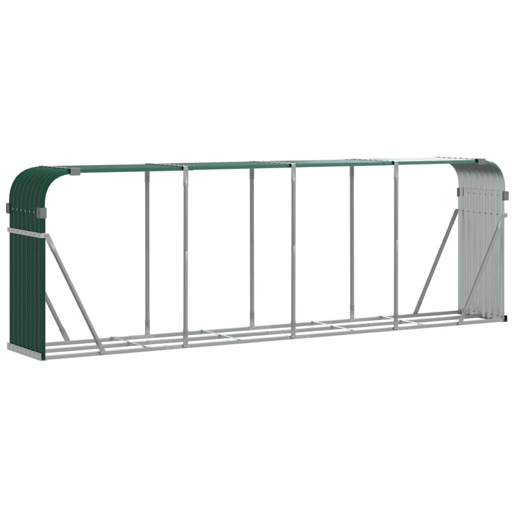 Vidaxl Brennholz Aufbewahrung 300x45x100 cm verzinktes Stahlgrün