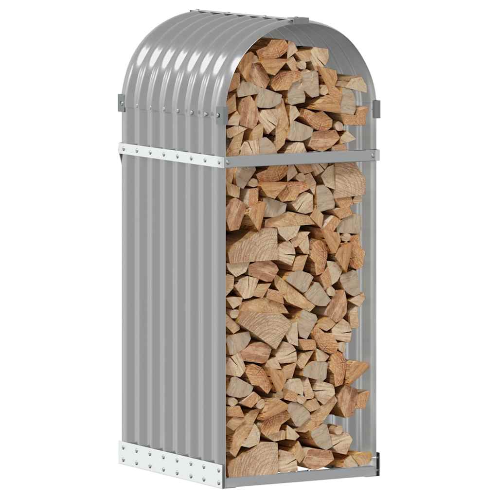 Vidaxl Brennholz Aufbewahrung 40x45x100 cm verzinkter Stahl hellgrau