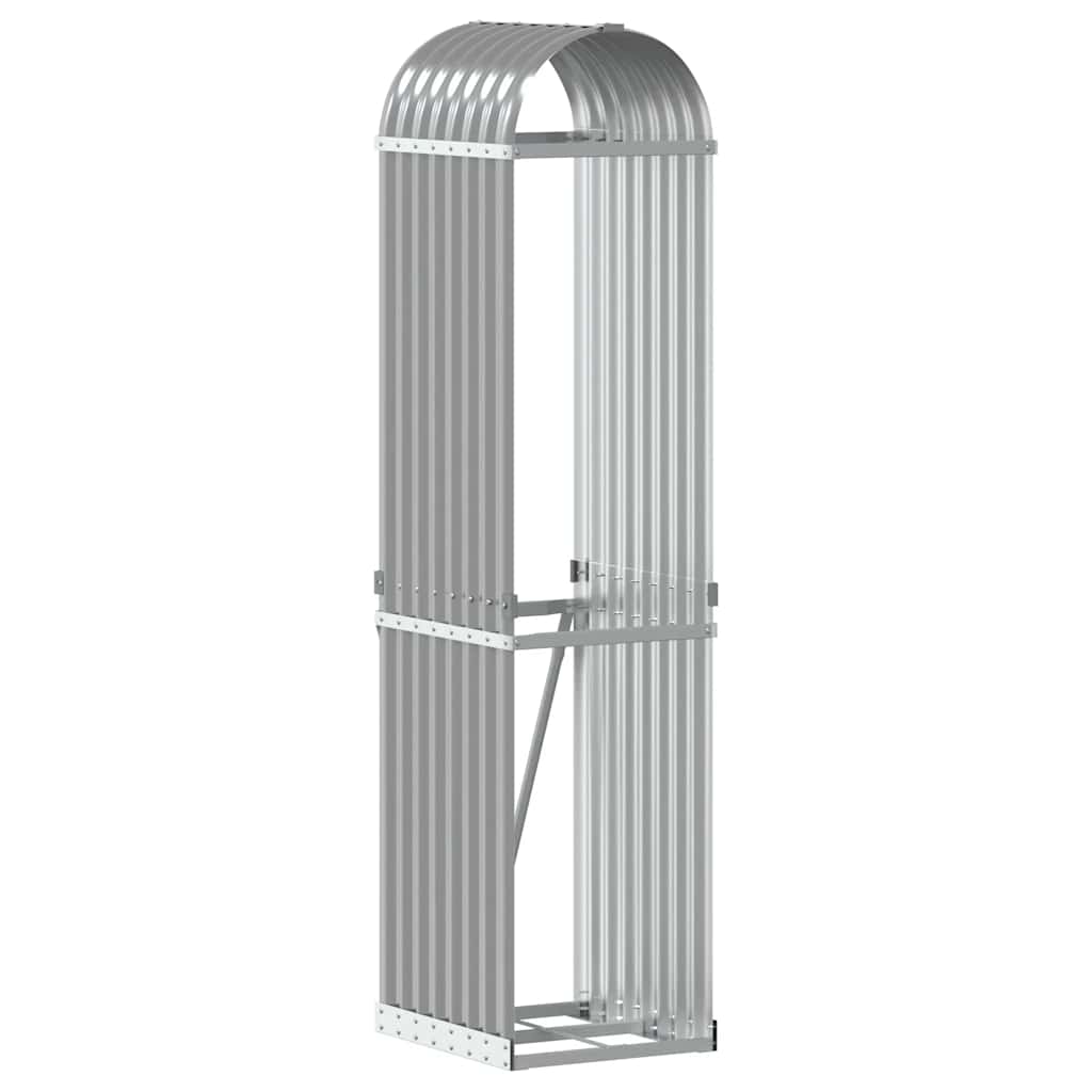Vidaxl Brennholz Aufbewahrung 40x45x170 cm verzinkter Stahl hellgrau
