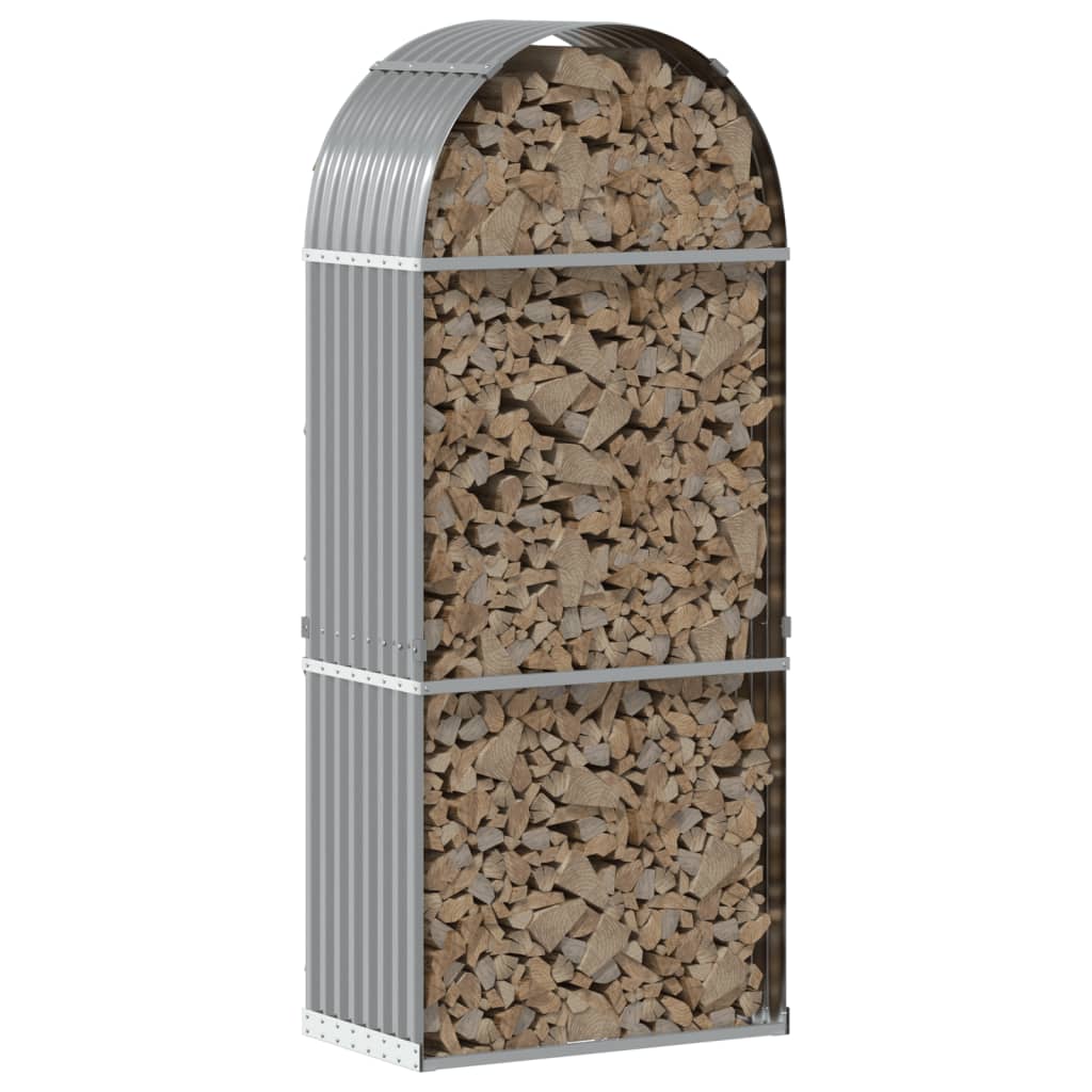 Vidaxl Brennholz Aufbewahrung 80x45x190 cm verzinkter Stahl hellgrau