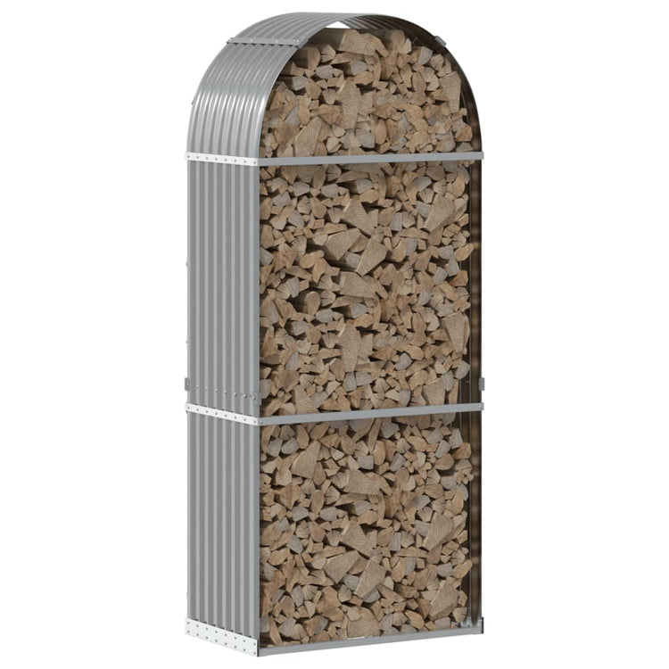 Vidaxl Brennholz Aufbewahrung 80x45x190 cm verzinkter Stahl hellgrau