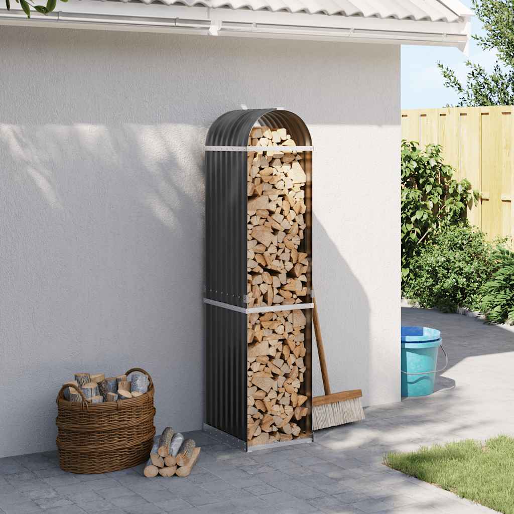 Vidaxl Brennholzlager 40x45x170 cm verzinkter Stahl -Anthrazit