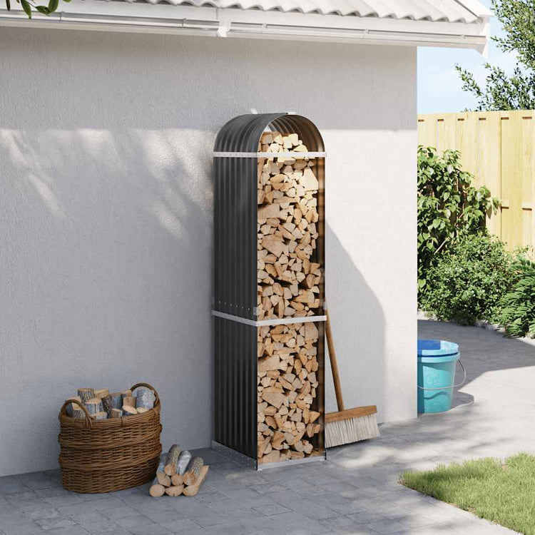 Vidaxl Brennholzlager 40x45x170 cm verzinkter Stahl -Anthrazit
