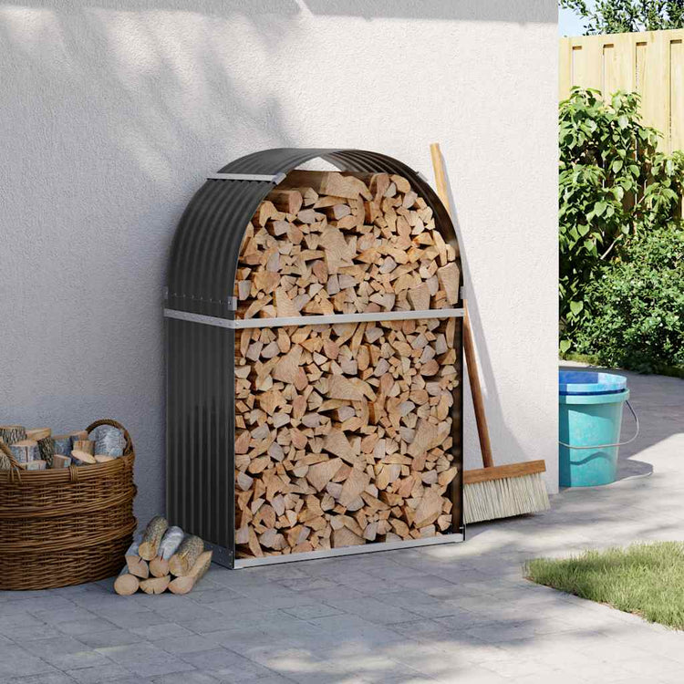 Vidaxl Brennholzlager 80x45x120 cm verzinkter Stahl -Anthrazit