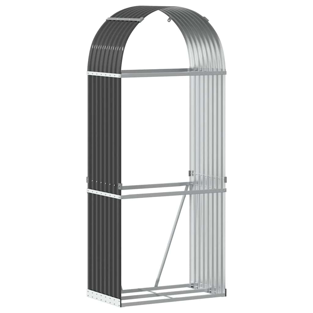Vidaxl Brennholzlager 80x45x190 cm verzinkter Stahl -Anthrazit