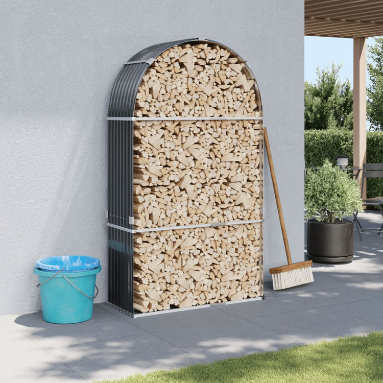 VIDAXL -Brennholzspeicher 120x45x210 cm verzinkter Stahl -Anthrazit