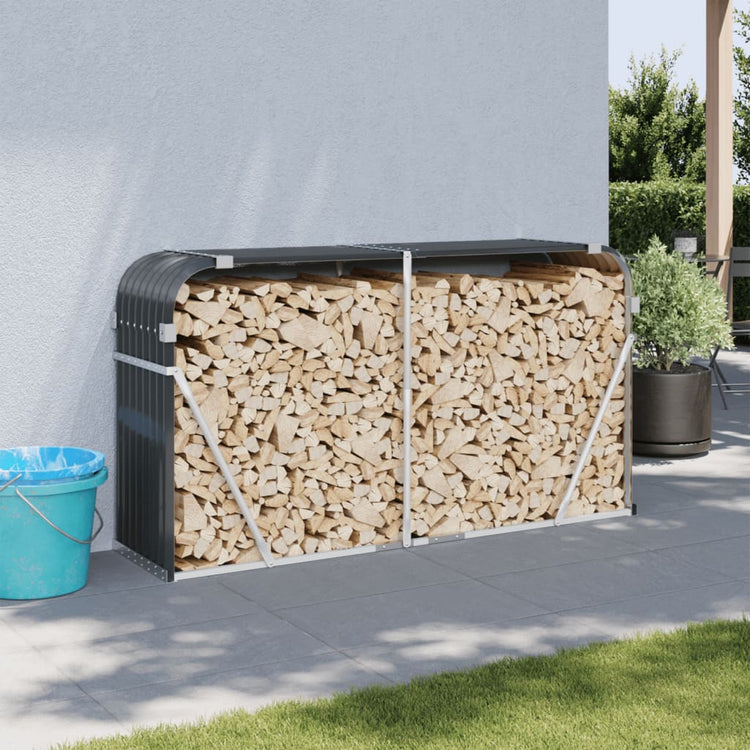 Vidaxl Brennholzlager 180x45x100 cm verzinkter Stahl -Anthrazit