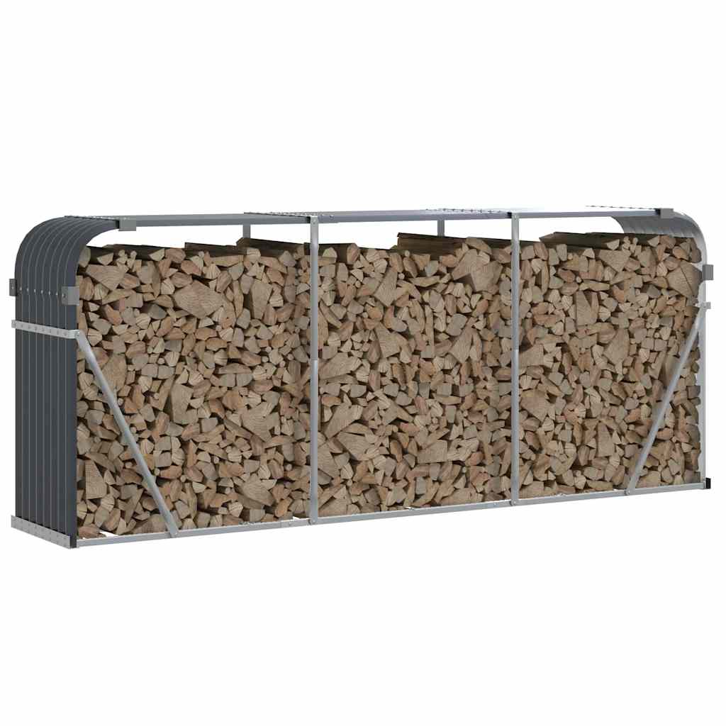 Vidaxl Brennholz Aufbewahrung 234x45x100 cm verzinkter Stahl -Anthrazit