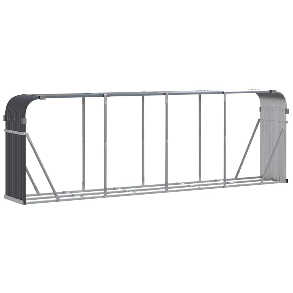 Vidaxl Brennholzlager 300x45x100 cm verzinkter Stahl -Anthrazit